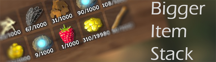 Valheim mod Bigger Item Stack v.0.1.2.0