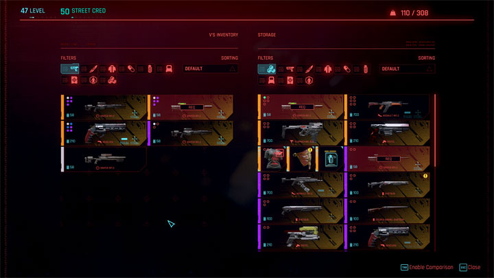 Cyberpunk 2077 mod Stash Filters v.1.0.0