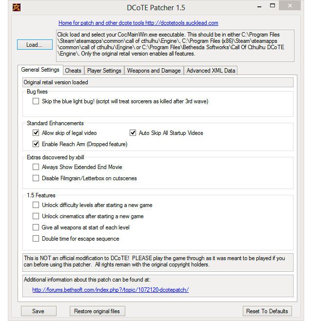Call of Cthulhu: Mroczne Zakątki Świata mod DCoTE Unofficial Patch v.1.5