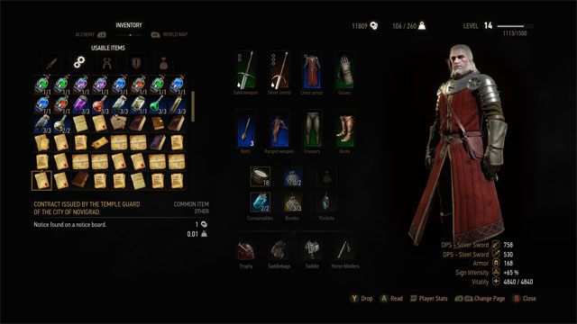 Wiedźmin 3: Dziki Gon mod Books after potions v.3