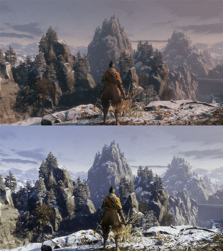 Vanilla game on top, modded version on the bottom. - 2019-04-15