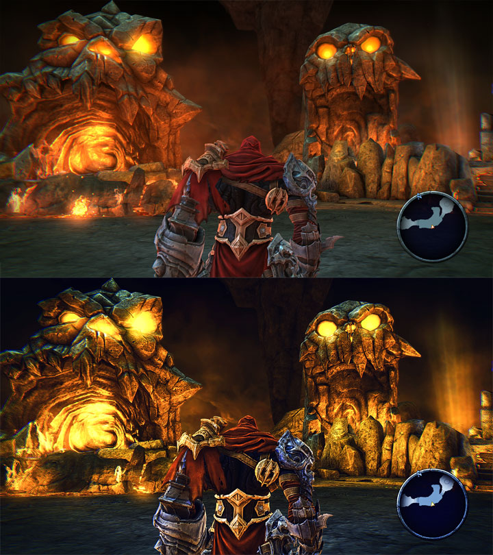 Vanilla game on top, modded version on the bottom. - 2019-04-11