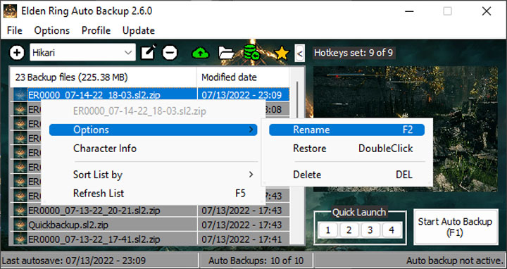 Elden Ring mod EZ Auto Backup (Seamless Co-Op compatible) v.3.1.7