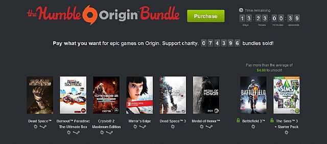 Chyba mało kto spodziewał się, że w inicjatywie Humble Bundle zobaczymy zestaw gier firmy EA? - The Humble Origin Bundle – m.in. Dead Space, Mirror’s Edge, Battlefield 3 - wiadomość - 2013-08-14