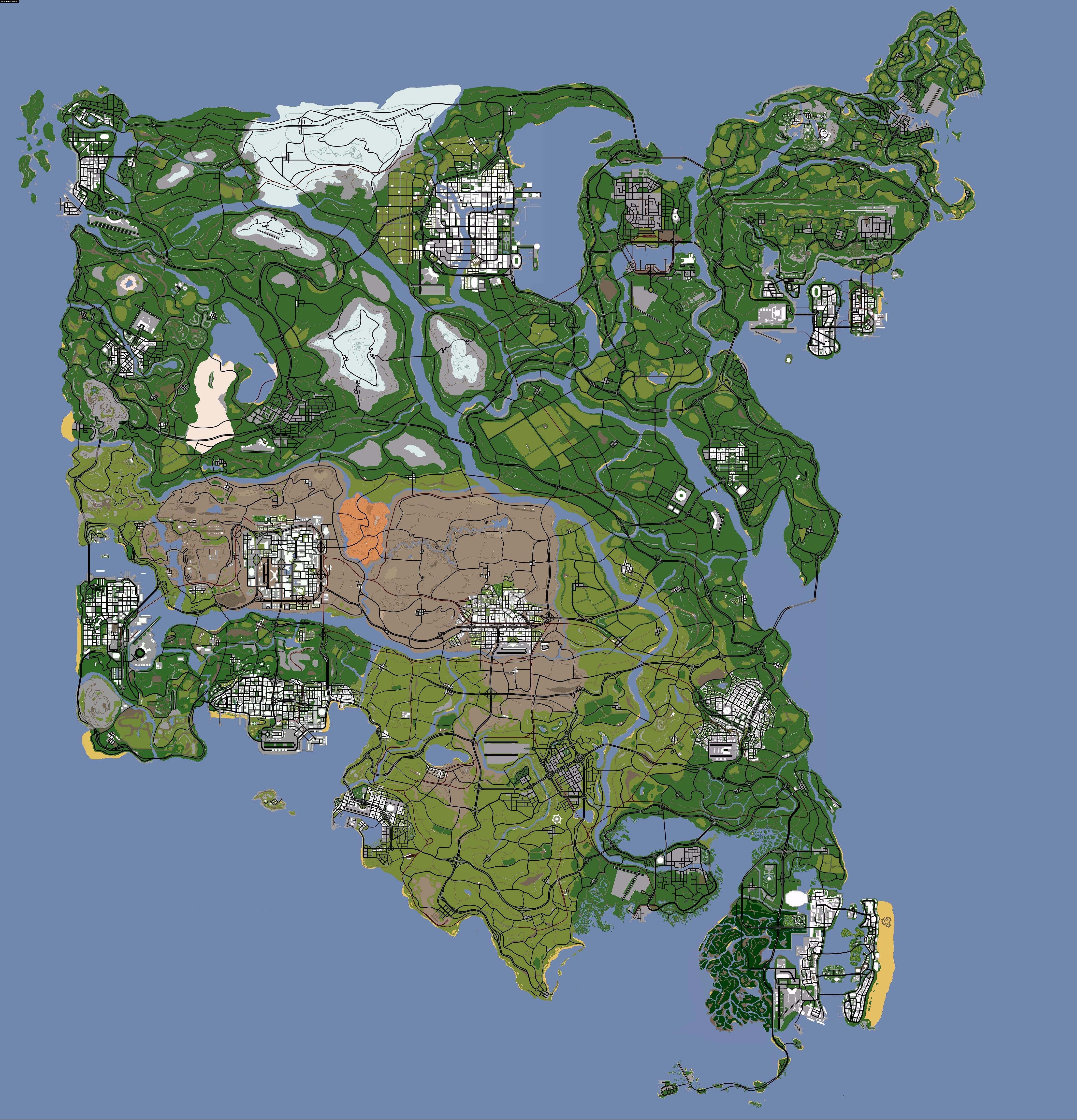 san andreas map with locations