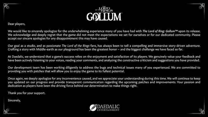 Lord of the Rings: Gollum Devs Got Burned Like Icarus but Keep Defending the Game - picture #1