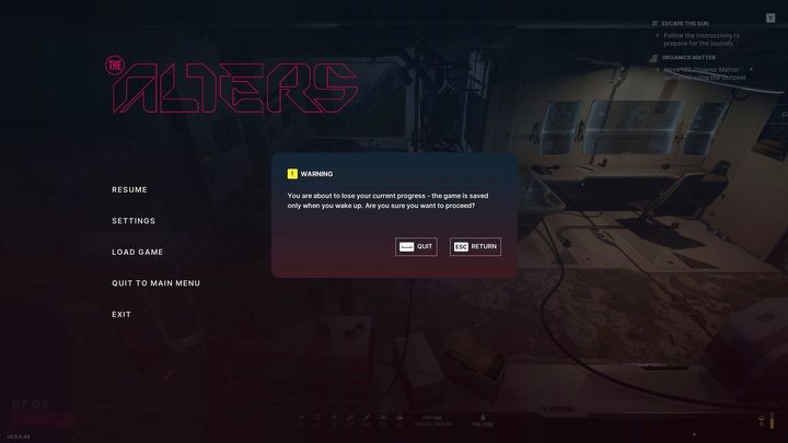 4 - The Alters: How to save the game and how to avoid losing saves? - Campaign - The Alters Guide