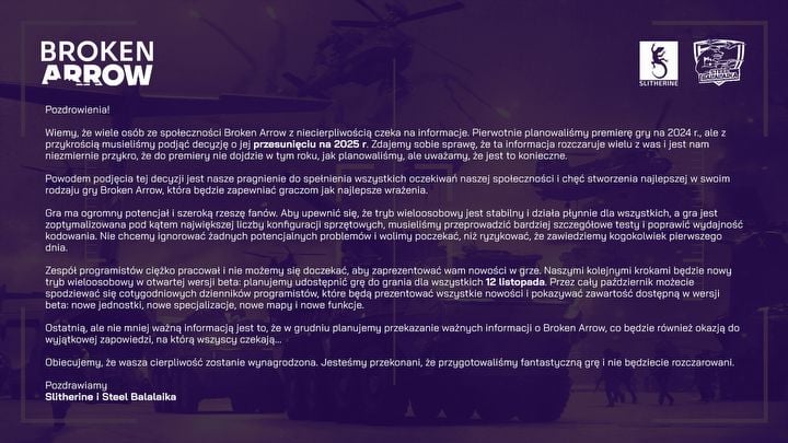 Broken Arrow, RTS About Modern Warfare, Won’t Be Released This Year, But Will Offer Open Multiplayer Beta as Consolation