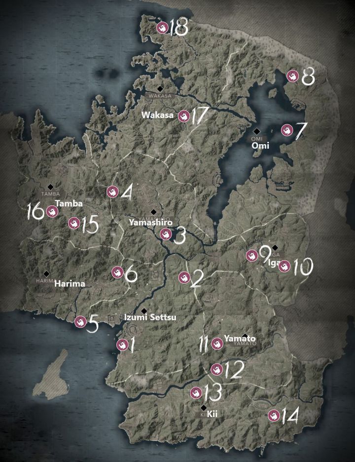1 - Assassins Creed Shadows: All Kata locations - Secrets and Collectibles - Assassins Creed Shadows Guide