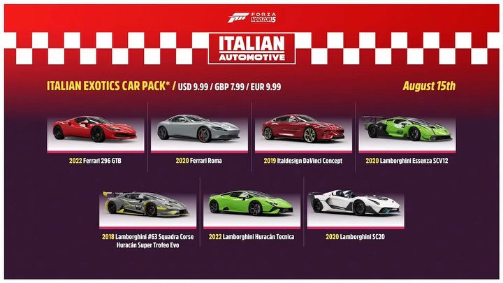 Forza Horizon 5 has 23 New Cars - Alfa Romeo and Lancia for Free, Ferrari and Lambo for Fee - picture #3