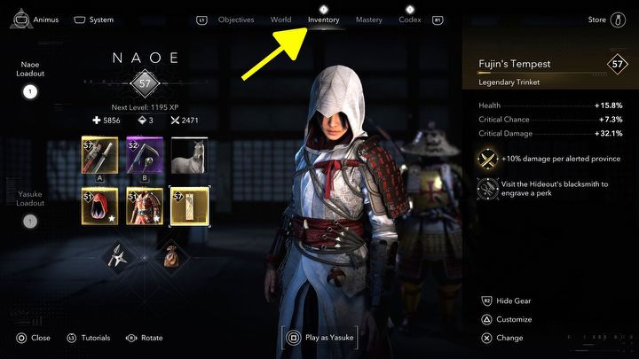 1 - Assassins Creed Shadows: How to turn off inventory notification? - Character development - Assassins Creed Shadows Guide