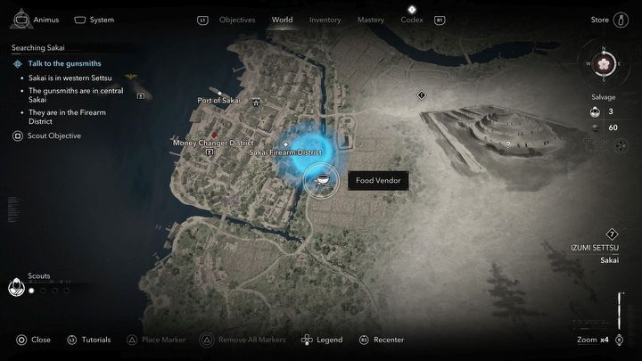 3 - AC Shadows: How to increase the rations limit? All food vendors map - Combat - Assassins Creed Shadows Guide