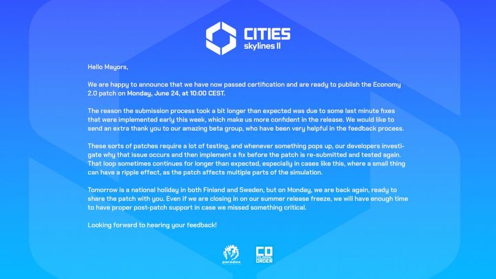 Economy 2.0 in Cities: Skylines 2 Delayed. Well Still Have to Wait for Major Patch [Update: Release Date] - picture #1