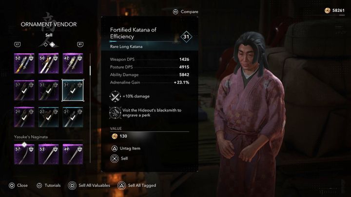 1 - Assassins Creed Shadows: How to select multiple equipment items? - Character development - Assassins Creed Shadows Guide