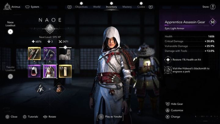 5 - Assassins Creed Shadows: White and red assassins outfit for Naoe - Secrets and Collectibles - Assassins Creed Shadows Guide