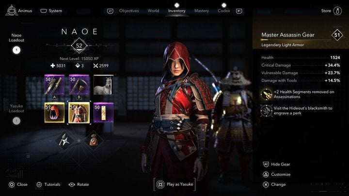 12 - Assassins Creed Shadows: White and red assassins outfit for Naoe - Secrets and Collectibles - Assassins Creed Shadows Guide