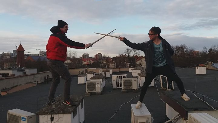 We asked Frozen District for pictures of their studio, they sent us a rooftop duel. - Cockroaches, Gaben's Hands And Plea to IKEA - Interview With House Flipper 2 Devs - dokument - 2022-02-22