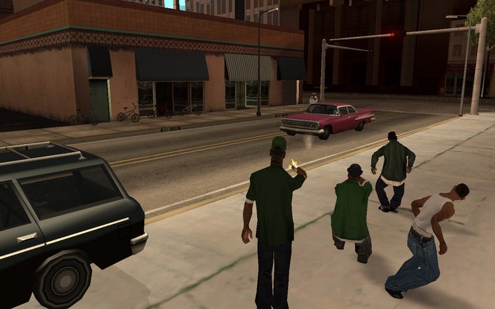 Drive-by – the go-to method of settling scores between Bloods and Crips – is the welcome CJ gets in LS. - Rap, Riots, and Gangs of LA – True Story Behind GTA: San Andreas - dokument - 2020-06-05