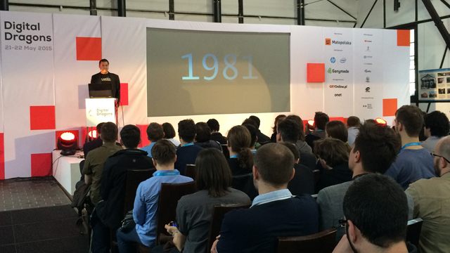 Brian Fargo during his lecture at Digital Dragons in Krakow. - 2015-06-01