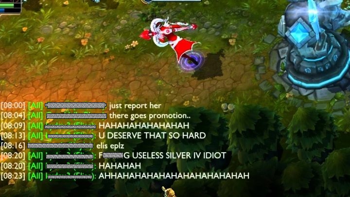 Example toxicity from League of Legends. - How Not to be a Boor in Online Games - dokument - 2020-05-11