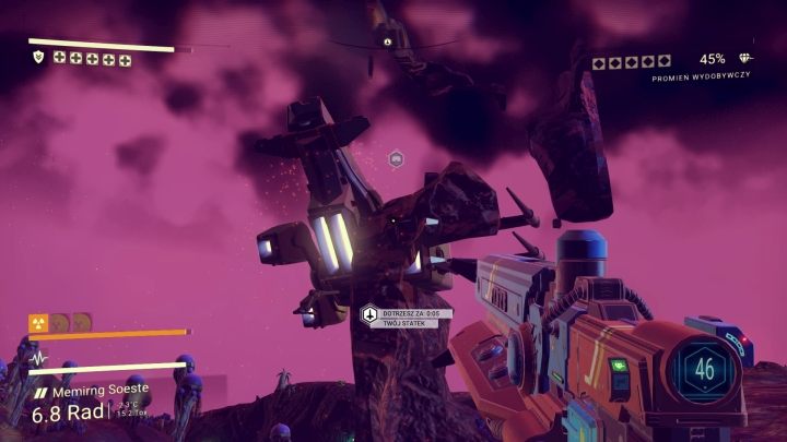 In technical terms, the released build was terrifyingly bad. Pictured above is my spaceship entangled in a solid rock and preventing me from departing from the planet. - 2018-07-31