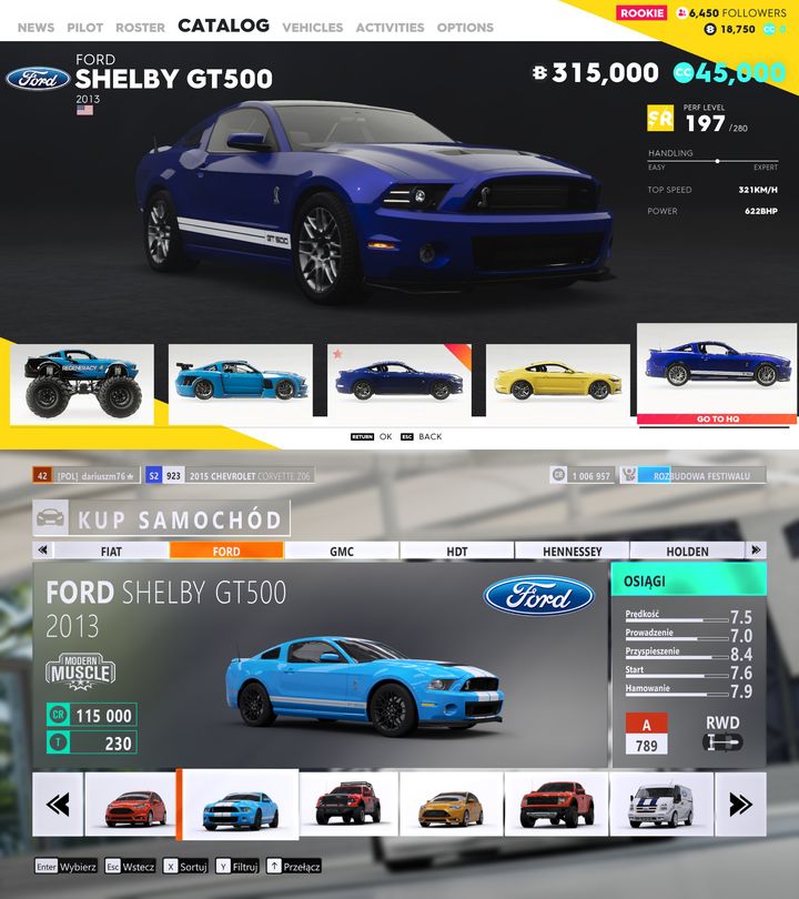 The cool car selection screen from original The Crew is no more. Instead, we have a menu that looks almost identical to the one from Forza Horizon 3. You can see the number of followers in the top-right corner, exactly like the number of fans in Forza.