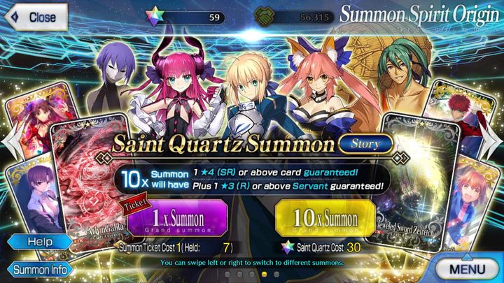 Banner screen in FATE / Grand Order. - Lootboxes on Steroids - What's Gacha and Where Did It Come From? - dokument - 2021-05-10