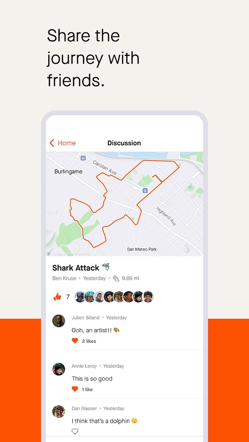 Strava to swego rodzaju platforma społecznościowa dla osób lubiących aktywność fizyczną. Źródło: Strava Inc | Google Play.