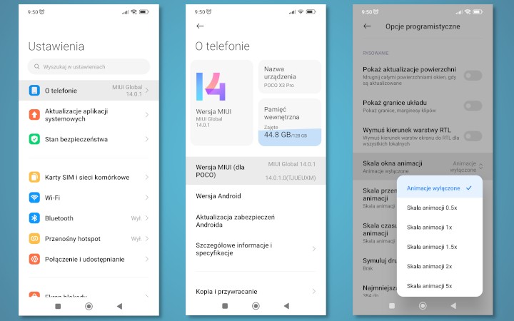 Wyłączenie animacji na przykładzie MIUI 14. Źródło: Własne - Twój smartfon może działać znacznie szybciej, gdy wyłączysz tę ukrytą opcję - wiadomość - 2024-05-14