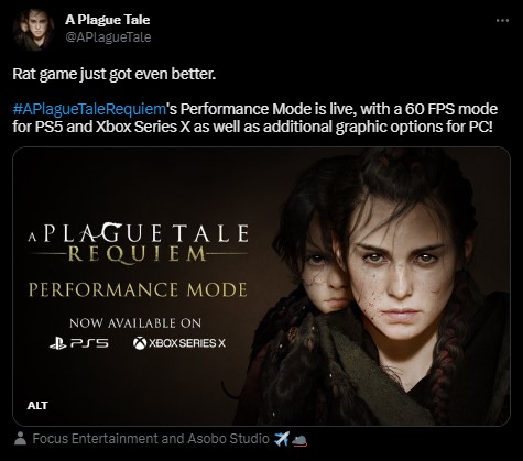 A Plague Tale Requiem With New Graphics Mode on PS5 and Xbox Series X - picture #1