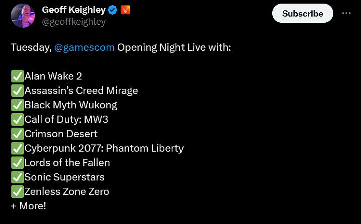 Let’s Watch Gamescom Opening Night Live 2023 - Geoff Keighley Announces a Night Full of Gameplays - picture #1