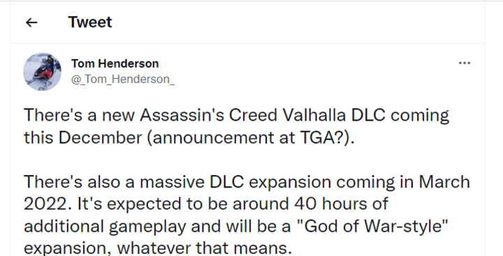 Tom Henderson Claims AC: Valhalla Will Get a 40-hour DLC - picture #1