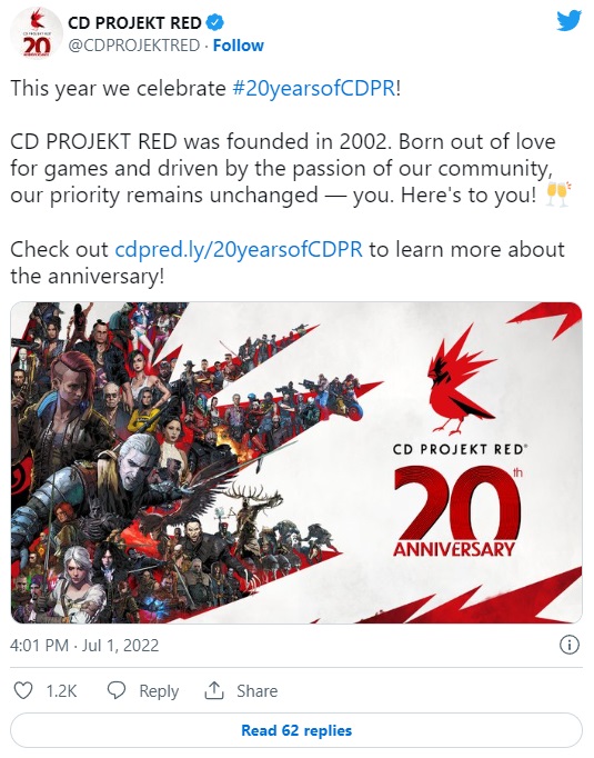 CD Projekt Red Celebrates 20th Birthday - picture #1