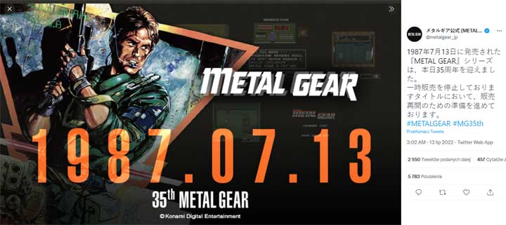 35 Years of Metal Gear; Konami Wants to Put Games Back on Sale - picture #1