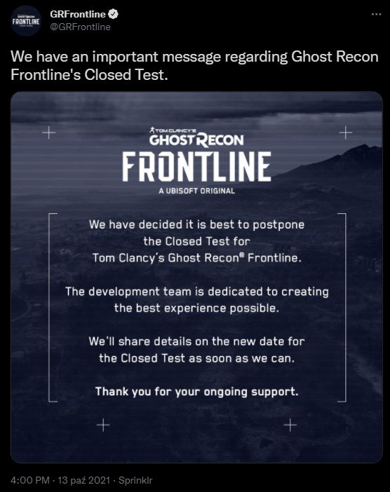 Ghost Recon Frontline Beta Delayed on the Eve of Launch - picture #1