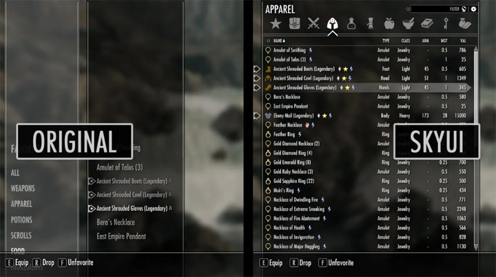 The interface changes offered by SkyUI are very positive. This is clearly visible, for example, in the inventory screens. - After nine years of silence, the legendary Skyrim mod has received its long-awaited update - news - 2026-03-26