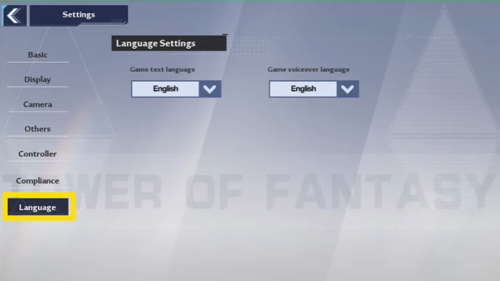 Tower of Fantasy (ToF) - How to Change Game Language? - picture #1