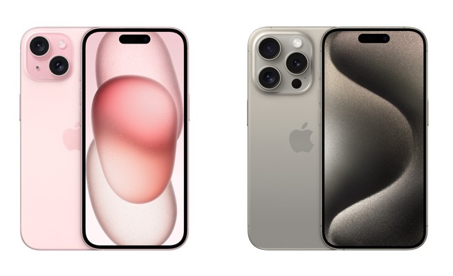 iPhone’a 15 i iPhone’a 15 Pro różni więcej, niż mogłoby się wydawać na pierwszy rzut oka. Źródło: Apple.