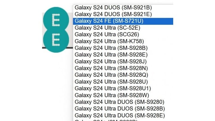 Samsung Galaxy S24 FE na listingu modeli operatora EE. Źródło: GSMArena - Samsung Galaxy S24 FE niemalże pewny - model pojawił się na liście brytyjskiego operatora - wiadomość - 2024-04-26