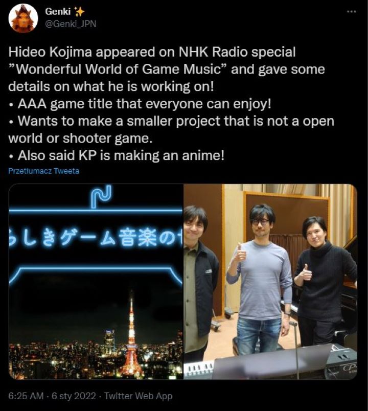 Hideo Kojima Reveals His Plans: AAA Game, Anime and Smaller Projects - picture #1
