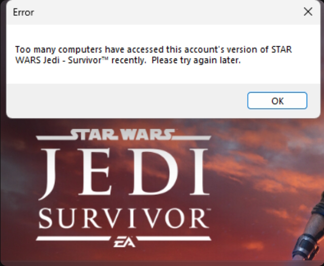 Aggressive DRM in Star Wars Jedi: Survivor Prevents User From Playing - picture #1