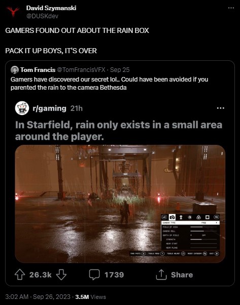 Starfield Players Expose Rain Trick; Devs Respond With Irony - picture #1