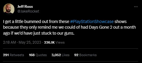 Days Gone Dev Also Criticizes PS Showcase; We Couldve Had Days Gone 2 Out a Month Ago - picture #1