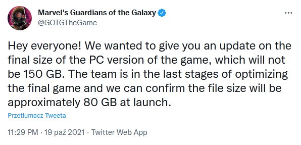 Marvels Guardians of the Galaxy Will Require Much Less Than 150 GB - picture #1