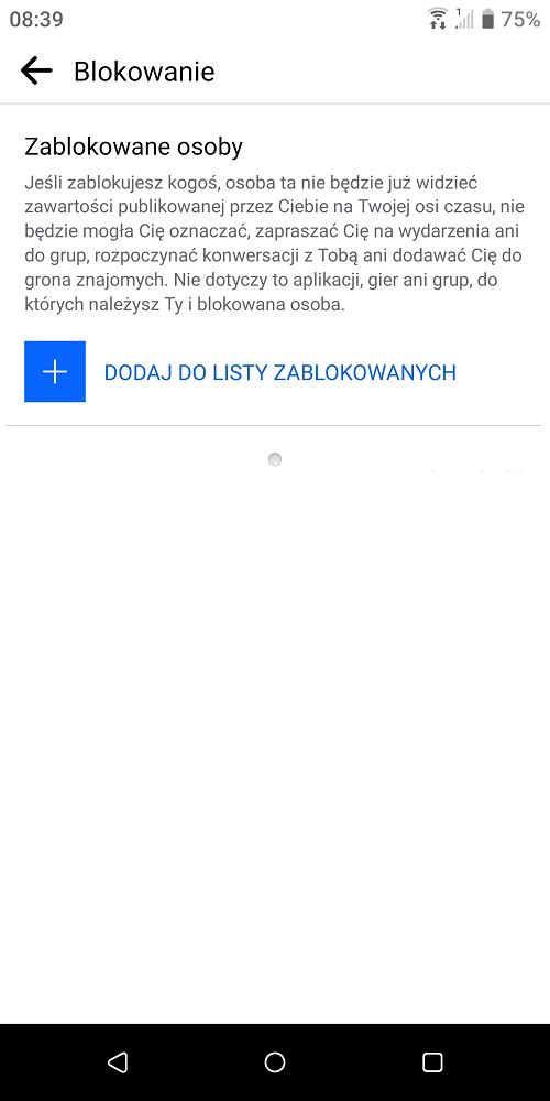 Blokowanie na Facebooku pozwala szybko uciąć kontakt z daną osobą. Źródło: własne.