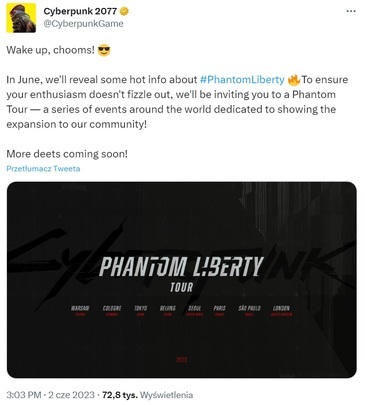 CDP Prepares a World Tour With Cyberpunk 2077: Phantom Liberty - picture #1