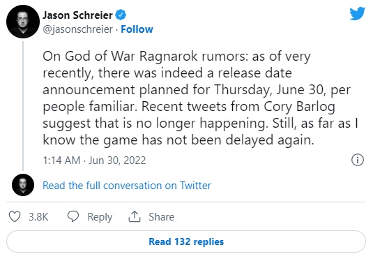 Dont Write Off June Just Yet, News of God of War: Ragnarok May be Near [UPDATED] - picture #1