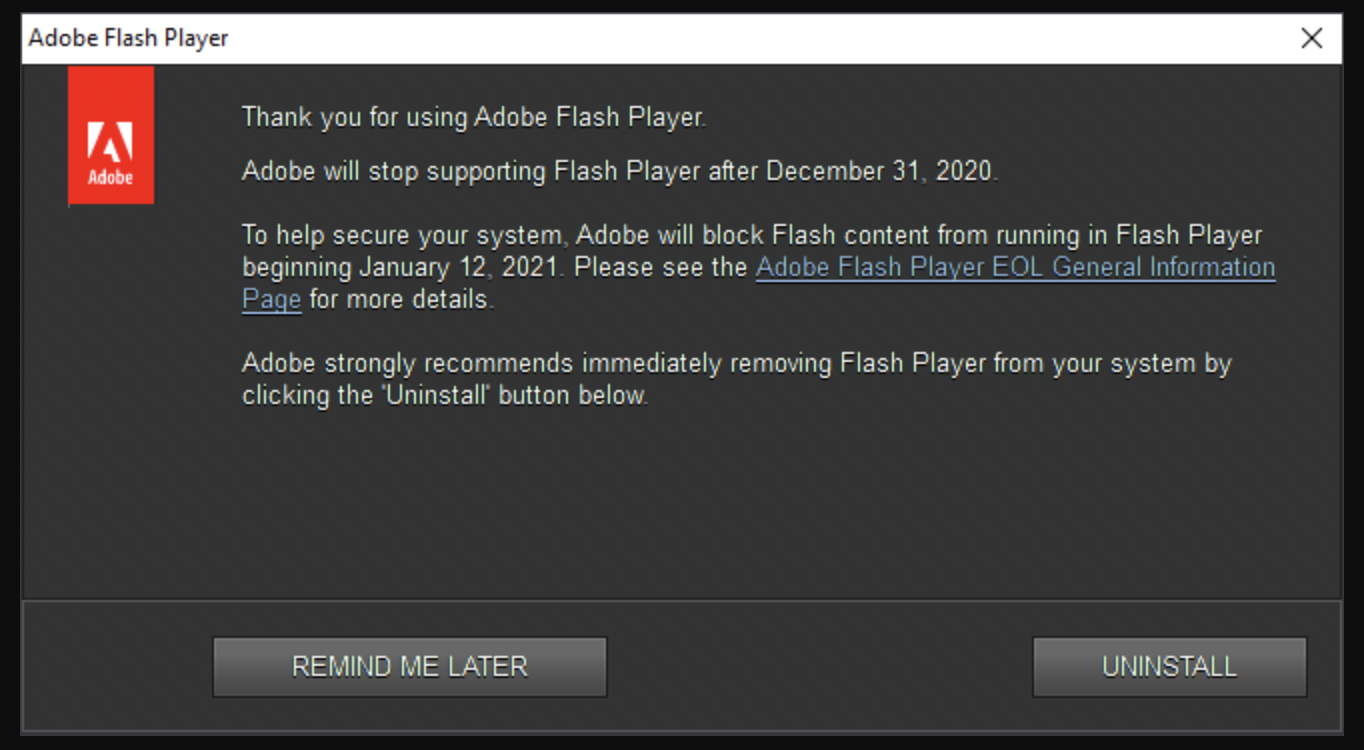 End of Flash; Microsoft Automatically Removes Plug-in From Windows - picture #1