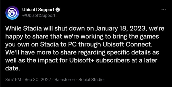Nice Gesture by Ubisoft: Games Bought on Stadia Transferable to PC - picture #1