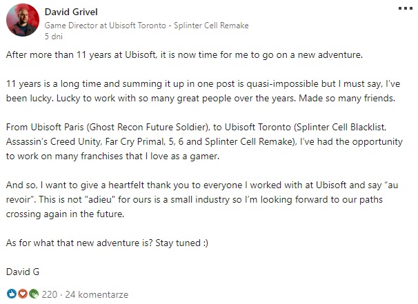 Splinter Cell Remake Loses Director; He Worked on Blacklist, AC Unity and Far Cry 6 - picture #1